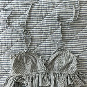 Storia Blue and White Striped Top